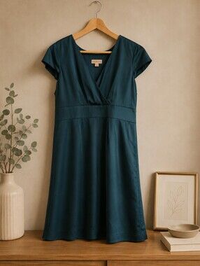 Merona Deep Teal V-Neck Midi Dress
